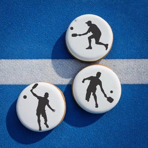 Men Pickleball Cookie Stencil | Pickleball Player Stencil | Pickleball Stencil | Confection Couture | Pickleball themed Cookies