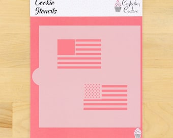 American Flag Cookie Stencil & Cutter | US Patriotic Baking