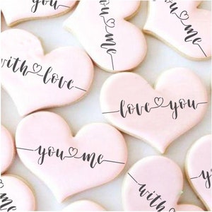 Love Script Cookie Stencil | Valentine&#39;s Cookie Stencil | DIY Valentine&#39;s Stencil | I Love You Cookie | Arts & Crafts | Confection Couture |