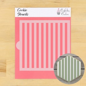 Thick Stripe Cookie Stencil | Striped Cookie Stencil | Stripe Pattern Cookie Stencil | Confection Couture |