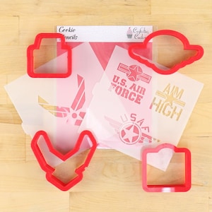Aim High Air Force Cookie Stencil | Military Stencil | Homecoming | Cookie Cutter | Cake Stencil  | Arts & Crafts | Confection Couture |