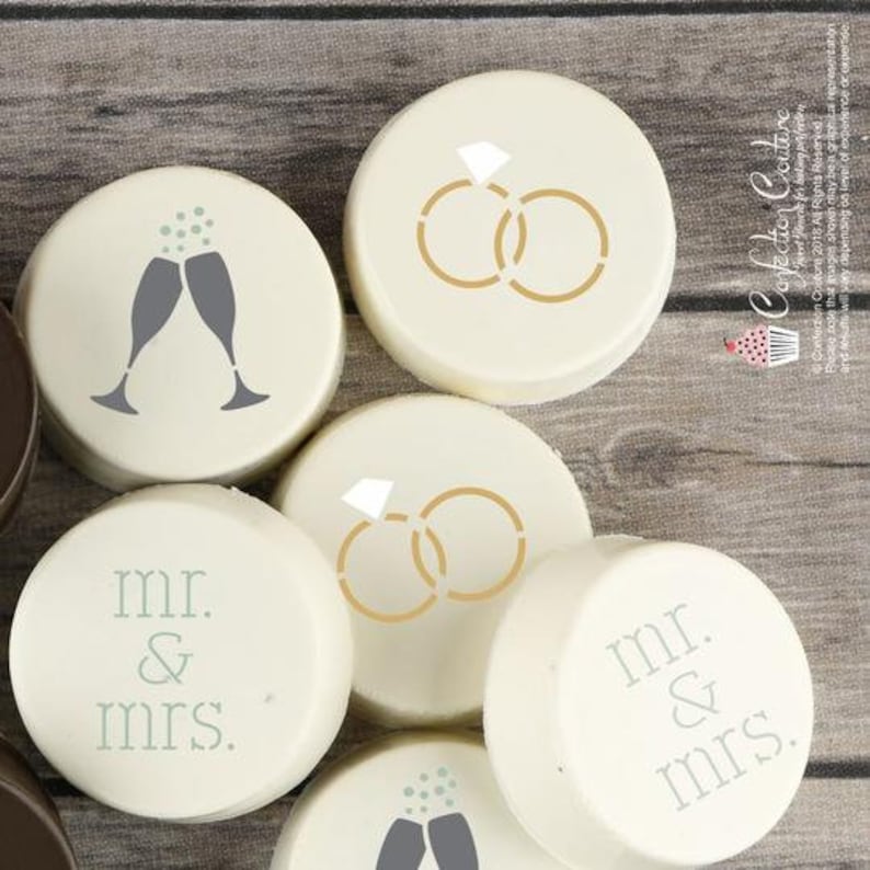 Wedding Round Cookie Stencil 3 Piece Set by Confection Couture Etsy