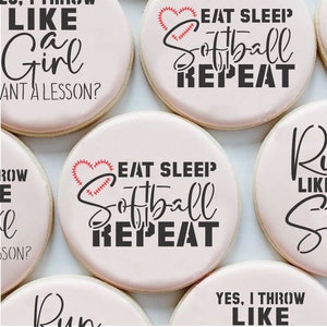 Softball Messages Cookie Stencil| Sports Cookie Stencil | Softball Cookie Stencil | Sports Arts & Crafts Stencil | Confection Couture |