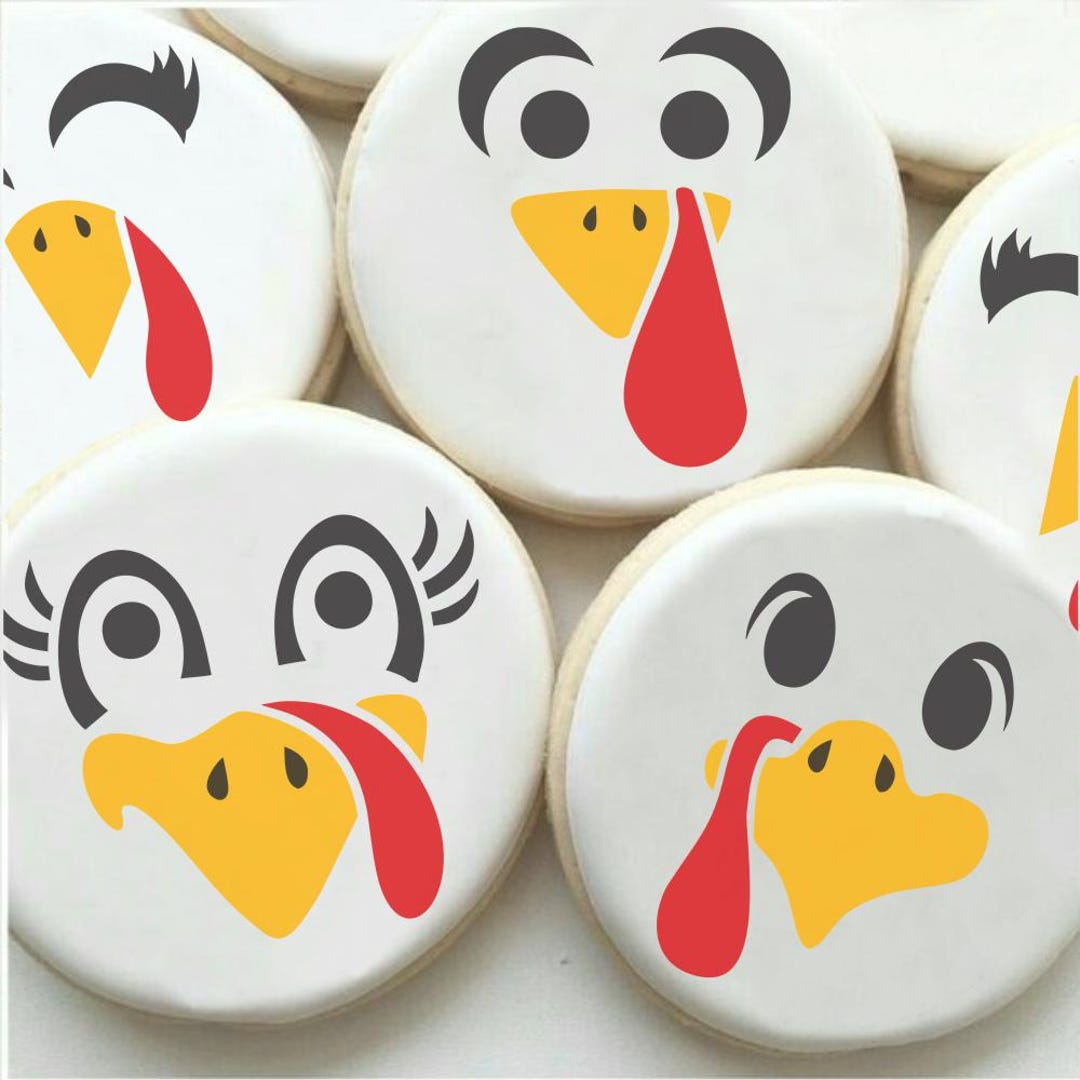 Turkey Faces Thanksgiving Cookie Stencils | Thanksgiving Turkey Cookie ...