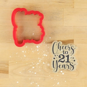 Cheers to Twenty One Years Birthday Cookie Stencil | 21st Birthday Cookie Stencil | DIY Birthday Stencil | Cake Stencil | Confection Couture