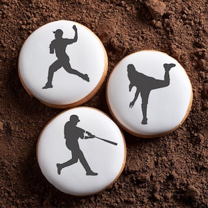 Baseball Players Cookie Stencil | Baseball Cookie Stencil | Baseball Player Silhouette Stencil | Arts & Crafts Stencil | Confection Couture