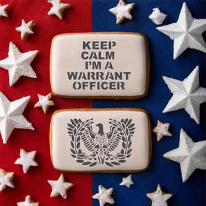 Army Warrant Officer Eagle Cookie Stencil | Military Stencil | Homecoming | Cake Stencil | Arts & Crafts Stencil | Confection Couture |