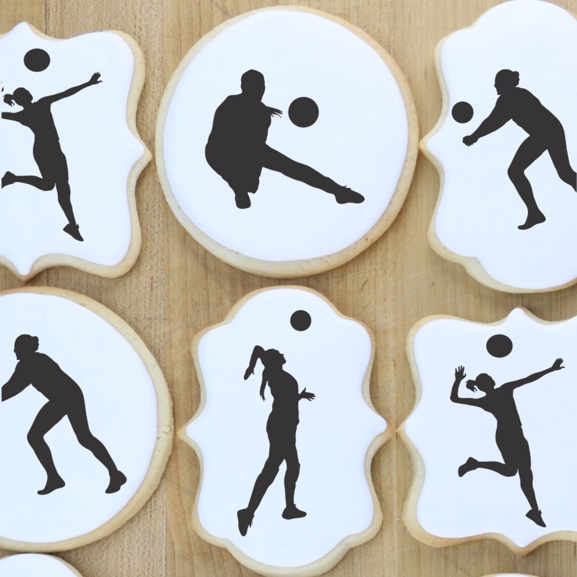 Volleyball Player Cookie Stencil | Arts & Crafts Silhouette - Etsy