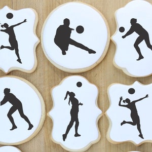 Women's Volleyball Players Cookie Stencil | Volleyball Player Silhouette Stencil | Volleyball Arts & Crafts Stencil | Confection Couture |