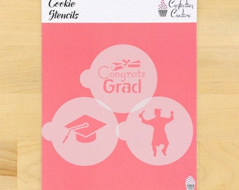 Round Graduation Cookie Stencil | Macaroon Stencil | Oreo Stencil | Coffee Stencil | Arts & Crafts Stencil | Confection Couture |