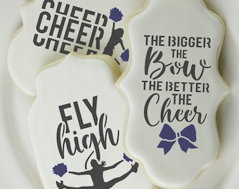Cheerleader Cookie Stencil | Cheerleading Cookie Stencil |Cheer Cookie Stencil | Dance Team Cookie Stencil | Confection Couture