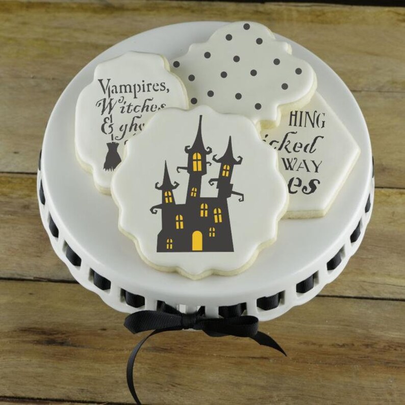 Haunted House Cookie Stencil Confection Couture Cookie | Etsy