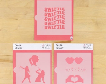 Swiftie Cookie Stencil Set | Music Cookie Stencil | Birthday Stencil | Taylor Cookie Stencils | Confection Couture | Birthday cookie stencil