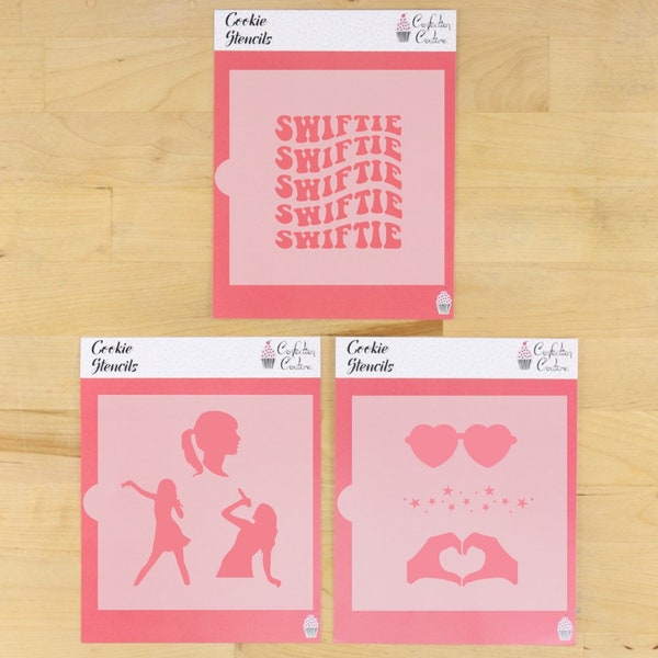 Swiftie Cookie Stencil Set | Music Cookie Stencil | Birthday Stencil | Taylor Cookie Stencils | Confection Couture | Birthday cookie stencil