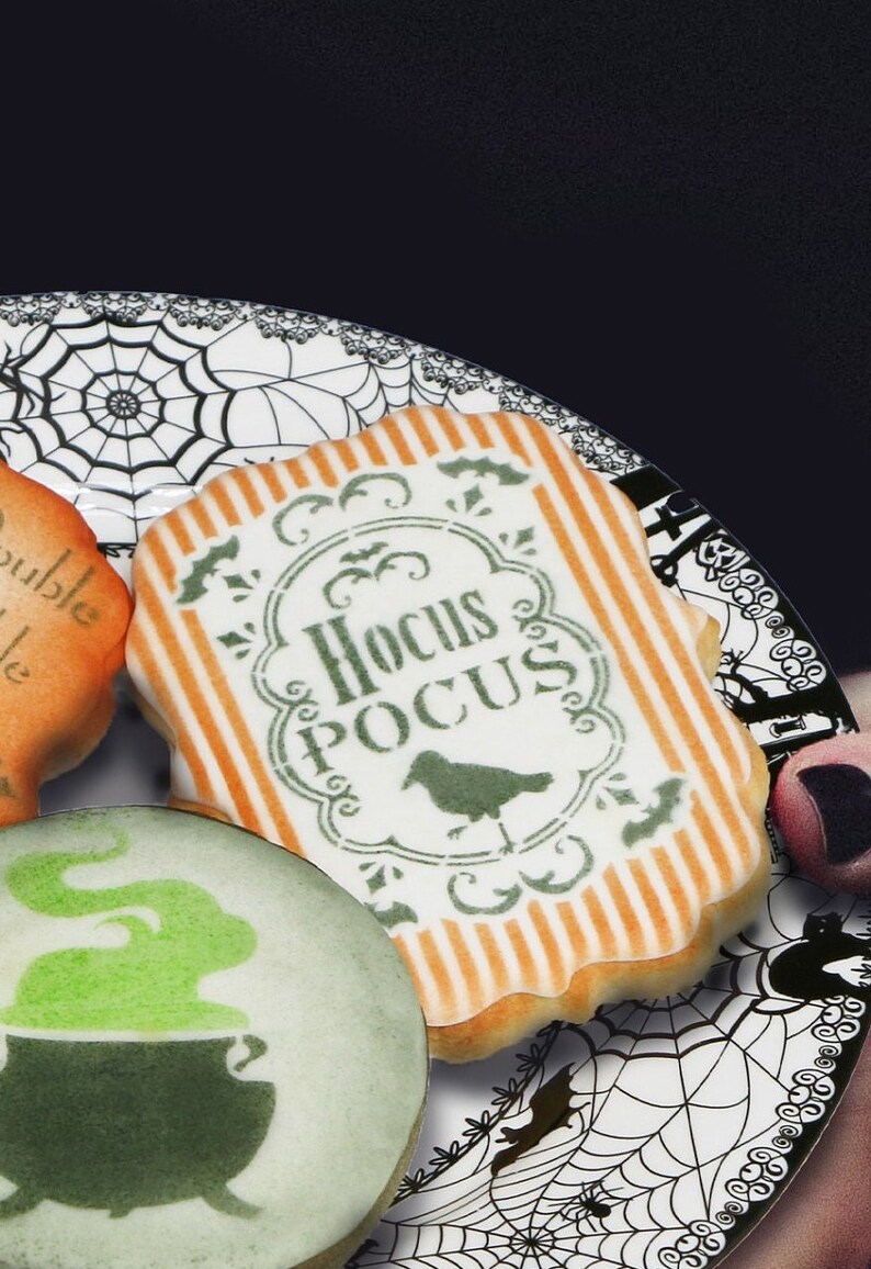 Hocus Pocus Halloween cookie stencil by Confection Couture