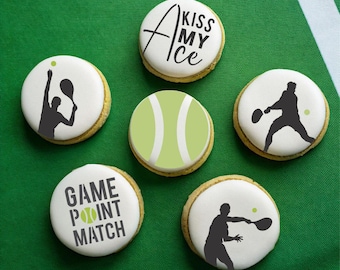 Tennis Cookie Stencil Bundle | Player Silhouette, Ball, & Messages