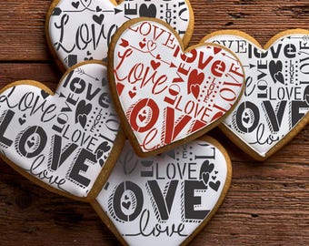 Valentine Subway Style Cookie Stencil