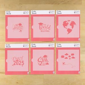 Adventure Graduation Cookie Stencil Set | Travel Theme Graduation Cookies | Class of 2025 Cookies