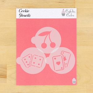 Juego de 3 plantillas para galletas de ronda de póquer de Confection Couture