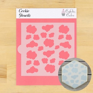 Clouds Basic Background Cookie Stencil | Clouds Cookie Stencil | Cake Stencil | Bread Stencil | Arts & Crafts Stencil | Confection Couture |