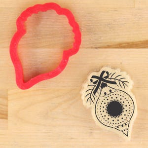 Ornement en verre vintage 1 pochoir à biscuits | Biscuit au pochoir d'ornement de Noël | Emporte-pièce en forme de décoration de Noël