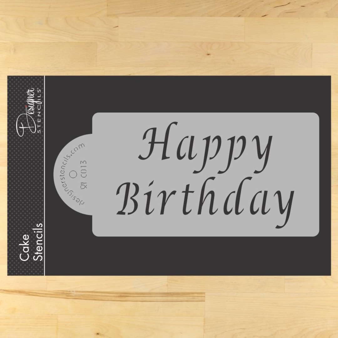Happy Birthday Cake Stencil | Birthday Cake Stencils | DIY Cake ...