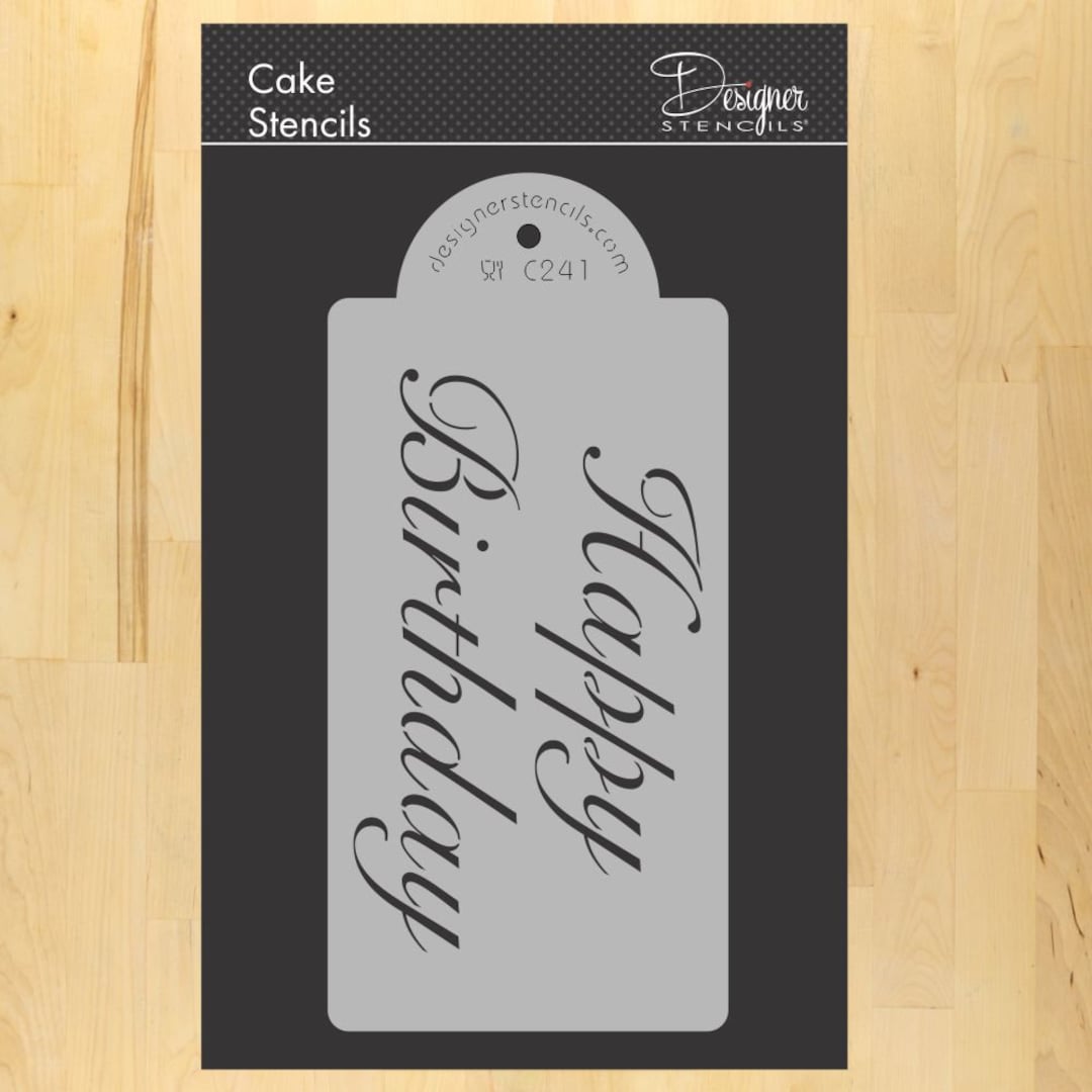 Fancy Happy Birthday Cake Stencil Birthday Cake Stencil Happy Birthday ...