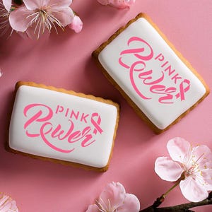 Pink Power Cookie Stencil | Breast Cancer Awareness Cookie Stencils