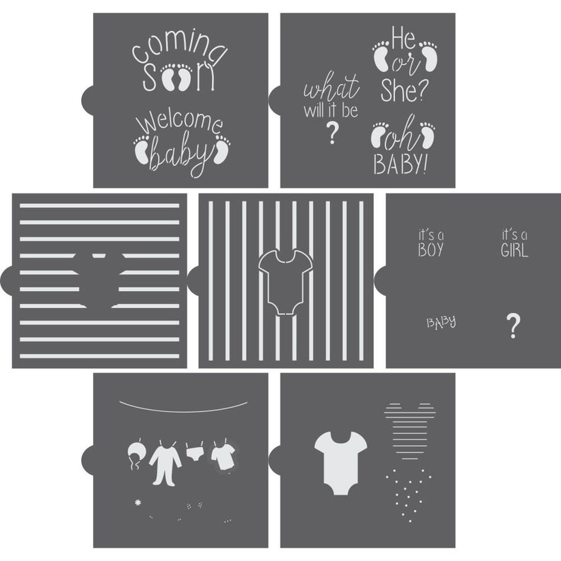 Gender Reveal Cookie Stencil Set by Confection Couture