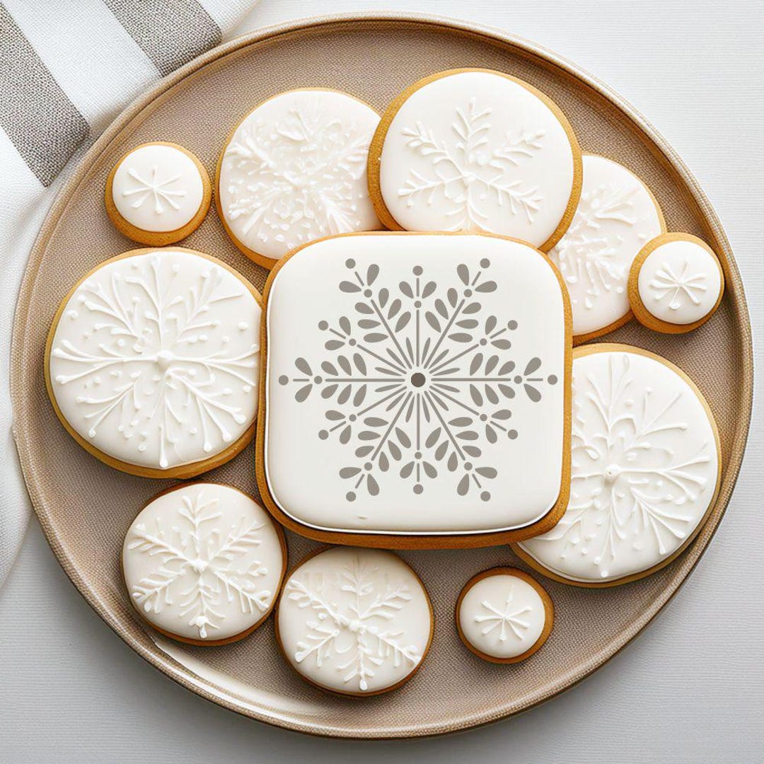 Retro Snowflake Cookie Stencil | Christmas Cookie Stencils | Retro ...
