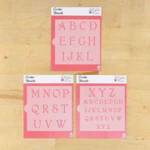 Simple Script Alphabet Cookie Stencil | Monogram Cookie Stencil | Birthday | Wedding | Baby Shower | Arts & Crafts | Confection Couture |