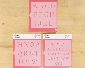 Simple Script Alphabet Cookie Stencil | Monogram Cookie Stencil | Birthday | Wedding | Baby Shower | Arts & Crafts | Confection Couture |