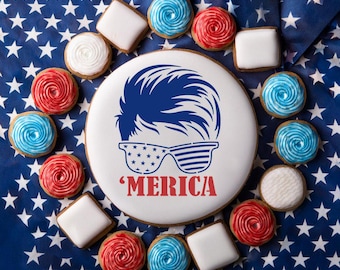 Merica Fourth of July Cookie Stencil | America Cookie Stencil | 4th of July Cookie Stencils | Independence Day Cookie