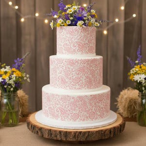 Paisley Henna Cake Stencil | Bandana Pattern | Birthday | Wedding | Designer Stencils | Country Western