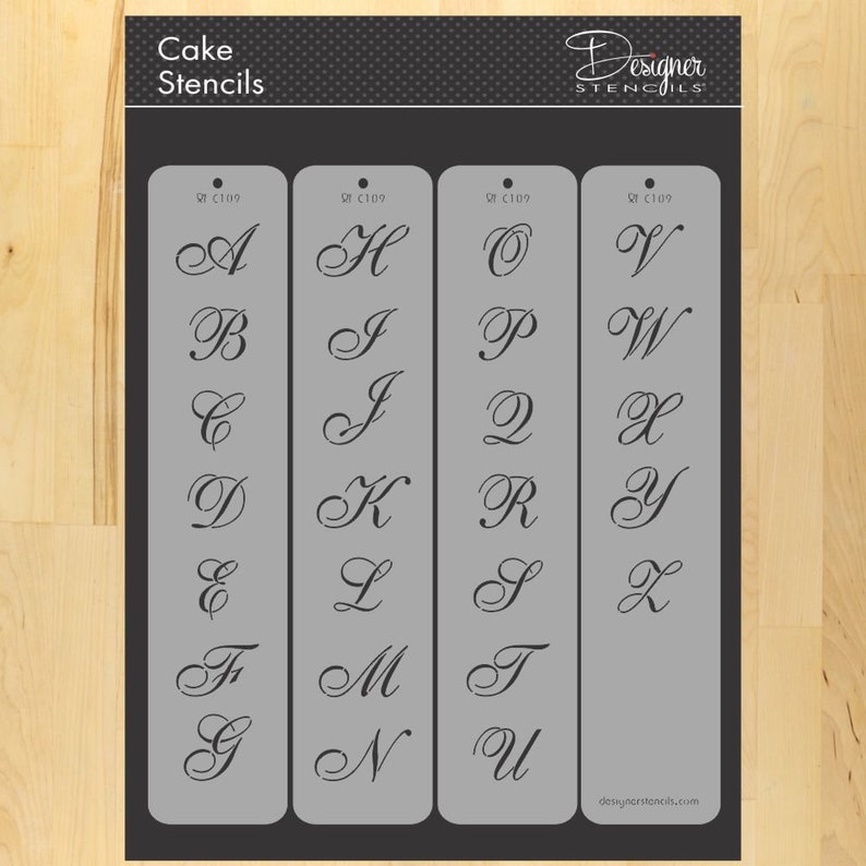Script Lettering Cake Stencil Set | Monogram Cookie Stencil - Etsy