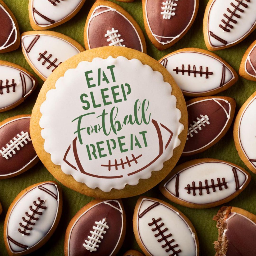 Football Messages Cookie Stencil | Football Cookies | Cookie Stencils ...