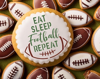 Plantilla para galletas con mensajes de fútbol americano / Fiesta del Super Bowl