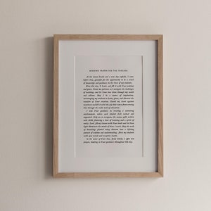 Gift for Teacher, a Prayer for the Teacher, Morning prayer for elementary school teacher, End of School Gift, Christian Teacher