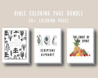 Printable Coloring Pages Bundle, Children&#39;s Coloring to Learn the Bible and God, Homeschool Coloring and Learning Printables