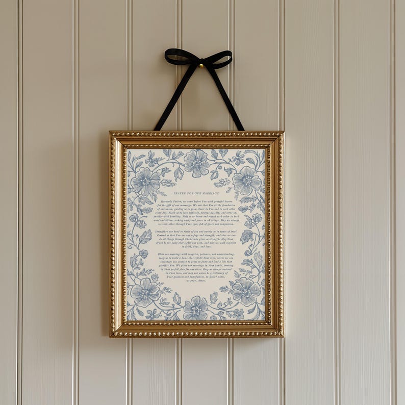 Gift for Newlyweds, Prayer for Marriage, Christian Wedding Gift, Gift for Spouse, Wedding Gift, First Anniversary Gift, Paper Anniversary