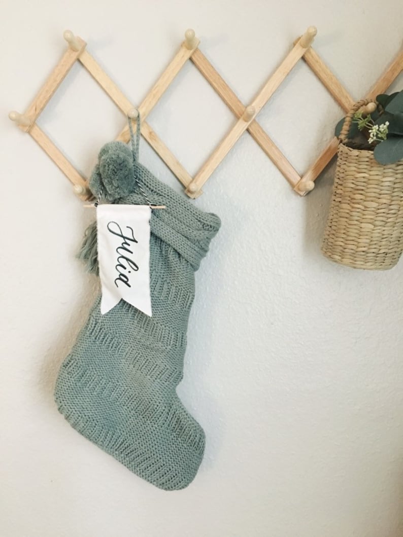 personalized stocking tags Christmas stocking tag calligraphy stocking ornament fabric stocking name tag Stocking tag