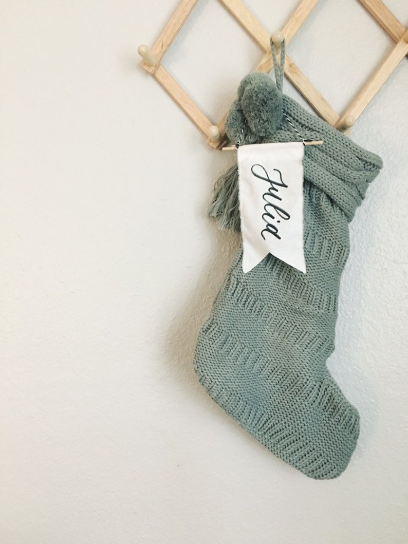 personalized stocking tags Christmas stocking tag calligraphy stocking ornament fabric stocking name tag Stocking tag