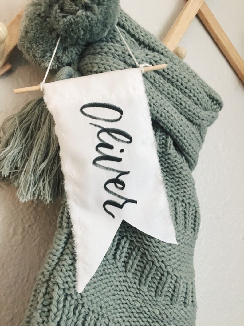 personalized stocking tags Christmas stocking tag calligraphy stocking ornament fabric stocking name tag Stocking tag