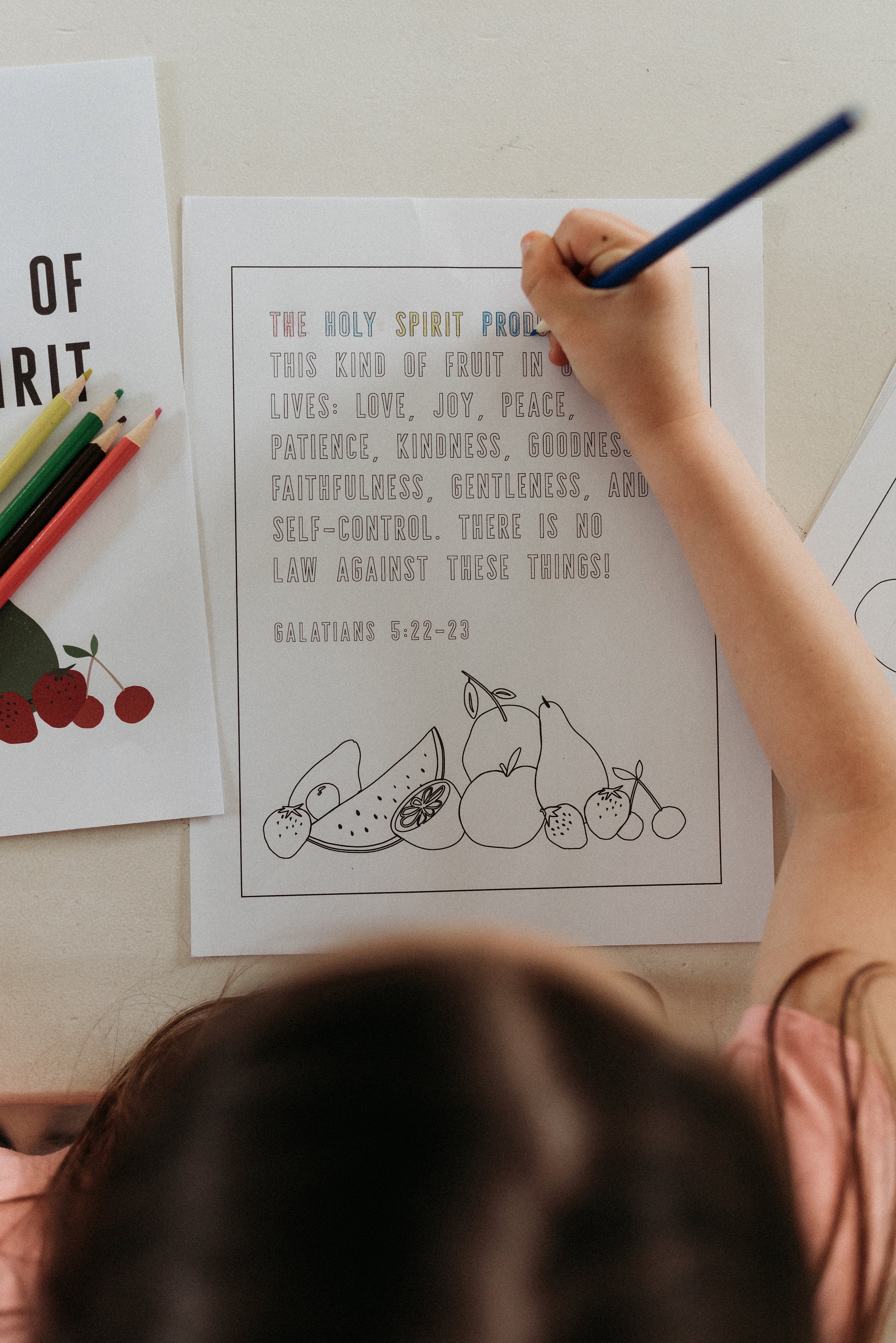 Fruit of the Spirit Coloring Pages Christian Kids Activity | Etsy