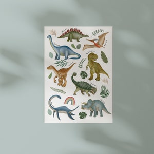 Dino print, dinosaur print, dinosaur name print