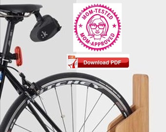 Bike Rack Plan/Apartment Bike Stand Plan/Compact Bike Holder Plan/Road Bike Holder Plan/Wall Mount Bike Rack Plan/Wood Bike Rack Plan/PDF