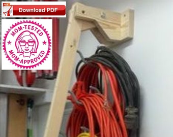 extension cord organizer plan/power cord holder plan/power cord organizer plan/garage organizer plan/rope holder plan/rope organizer plan