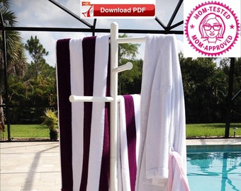 Pool Towel Drying Rack Plan pool Towel Tree Plan towel Rack Plan pvc Plan beach Towel Stand Plan pool Towel Stand Plan deck Towel Stand Plan Etsy