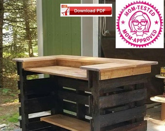 Pool Bar Plan/Pallet Bar Plan/Wood Bar Plan/Rustic Bar Plan/Wood pool Bar plan/coffee Bar Plan/PDF pattern/Outdoor Bar Plan/woodcrafting pdf