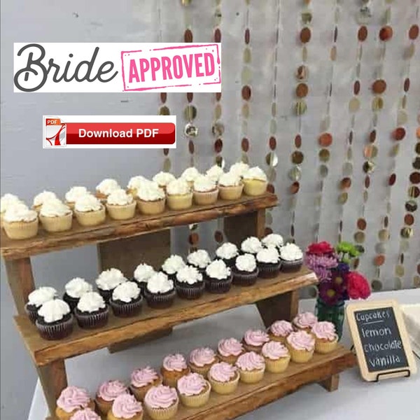 Cupcake Stand Plan/Wedding Stand Plan/Craft show display plan/graduation stand plan/cupcake display stand plan/wedding plan/wood stand plan